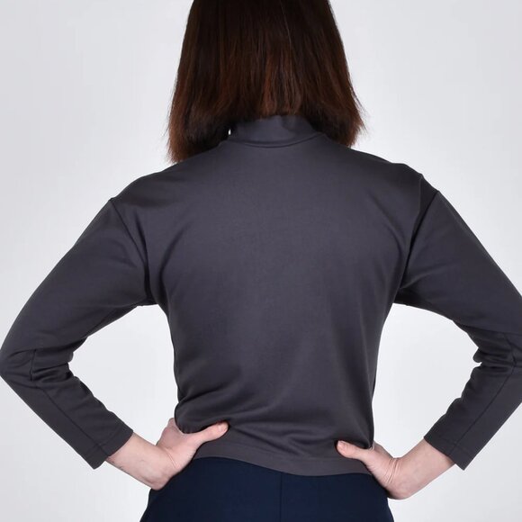 NWT Egret Top 2-in-1 Long Sleeve in Navy - Mock Neck and Key Hole Cutout Style - Picture 2 of 4